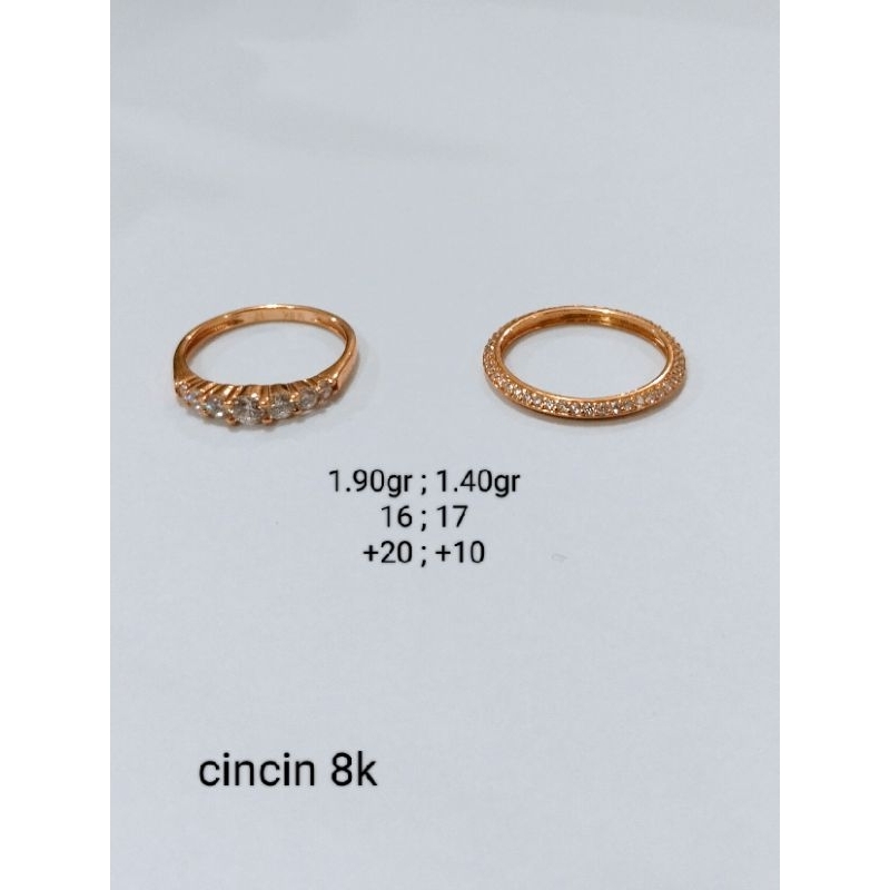 cincin emas model permata 8 karat