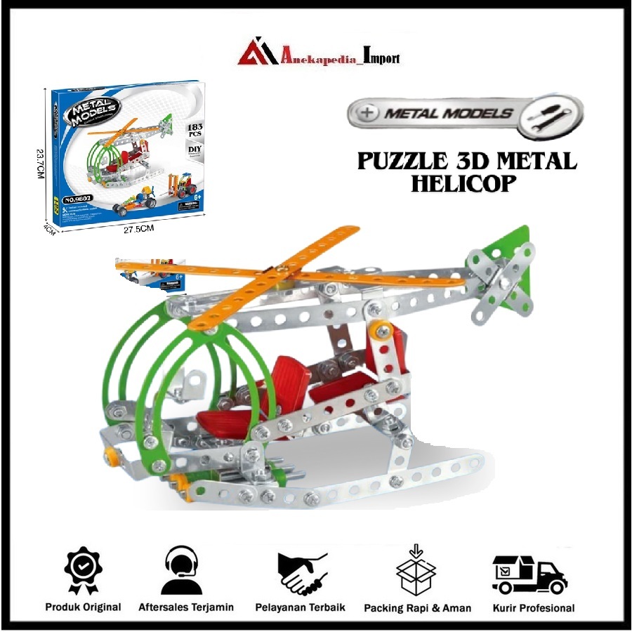 DIY 3D Metal Puzzle - Puzzle 3D Metal Helicop - Puzzle - Puzzle 3D