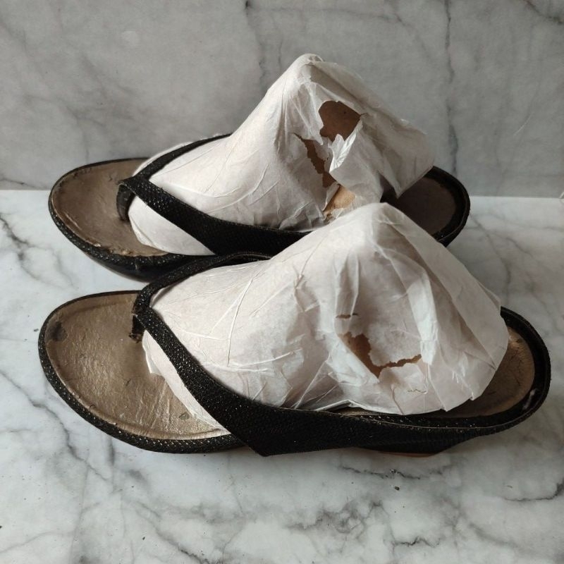 SANDAL FLADEO WANITA SENDAL HAK HEELS WEDGES SLOP FASHION HITAM UKURAN SIZE 40 (39 BISA MASUK)