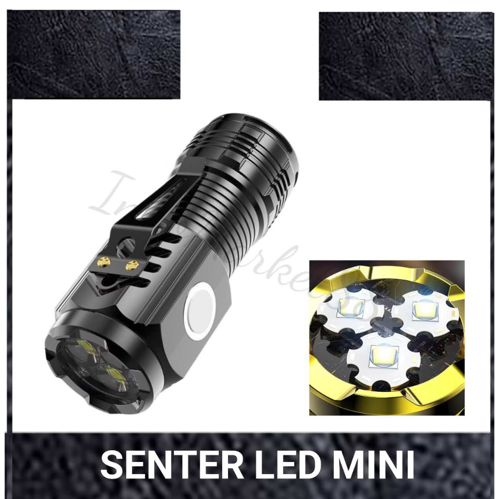 Mini Sentor LED Senter - Senter Mini Dengan 3 LED Bright - Senter Mini Super Terang Jarak Jauh