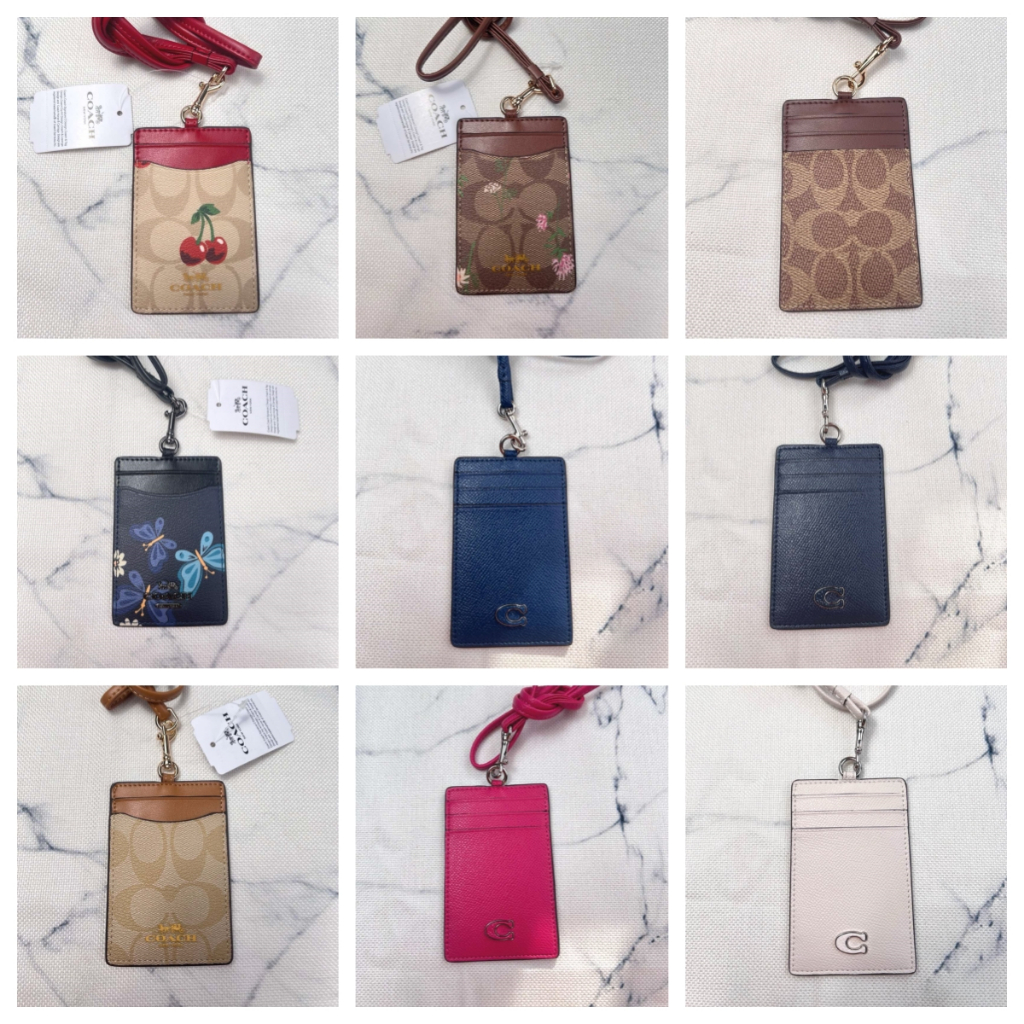 

COACH 3D Metal LOGO Card Holder ID Lanyard Name Tag ceri
