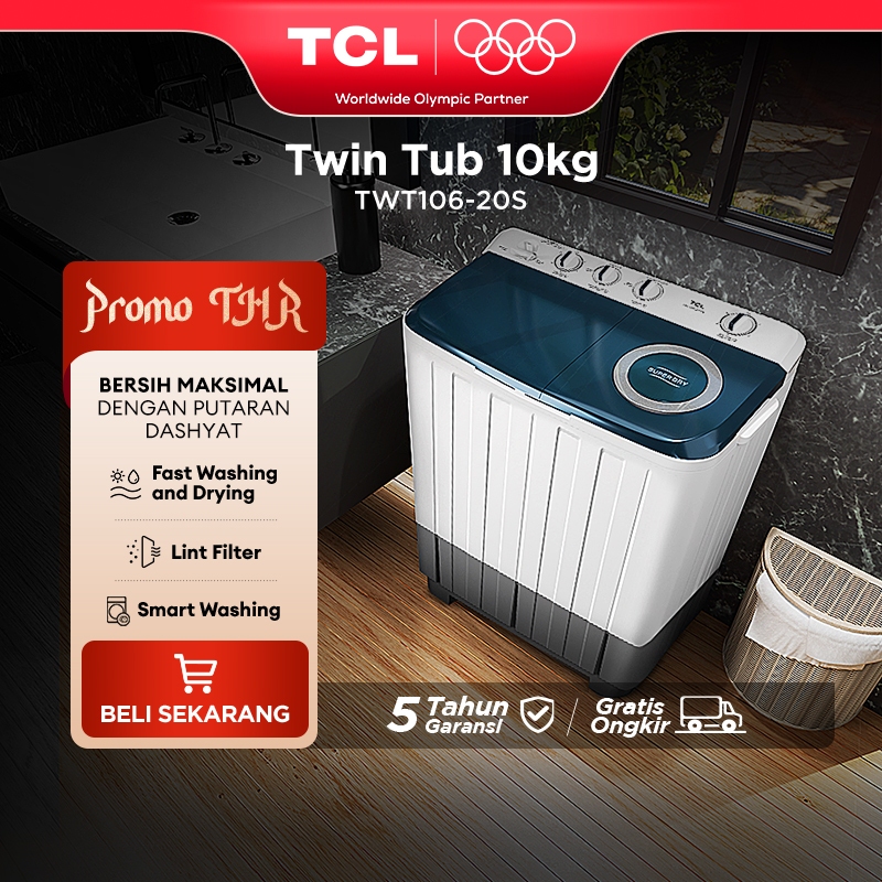 TCL MESIN CUCI TWINTUB 10KG - TWT106-20S
