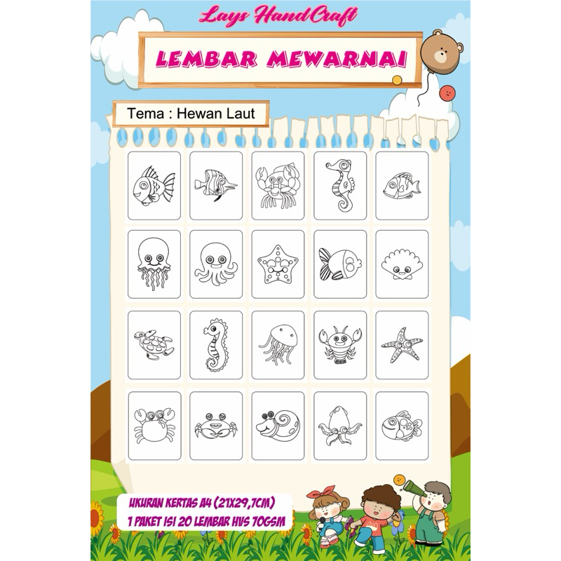 Gambar HEWAN Mewarnai Anak Paud Tk Sd