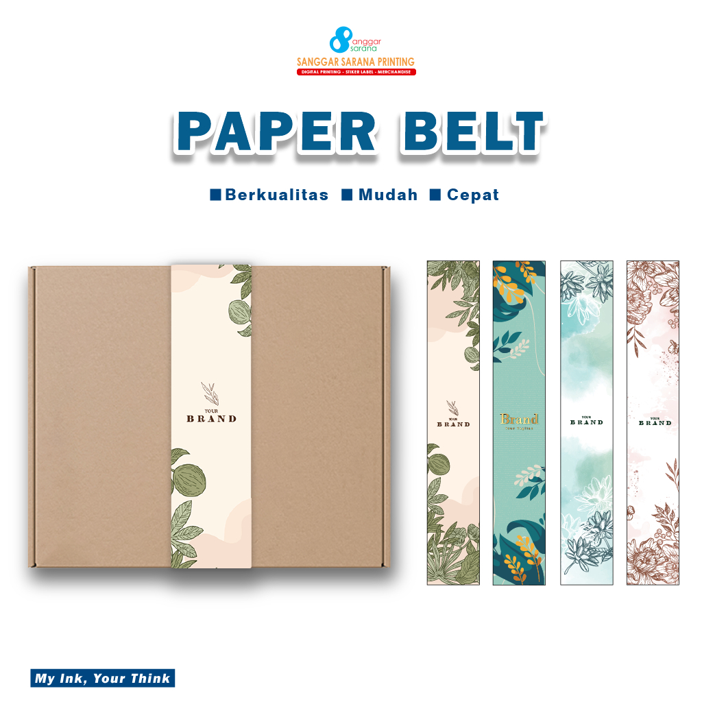 

Paper Belt/Packaging Sleeve Custom Untuk label kemasan box, kotak makanan, kotak kue, dll - Min.100 PCS FREE TEMPLATE