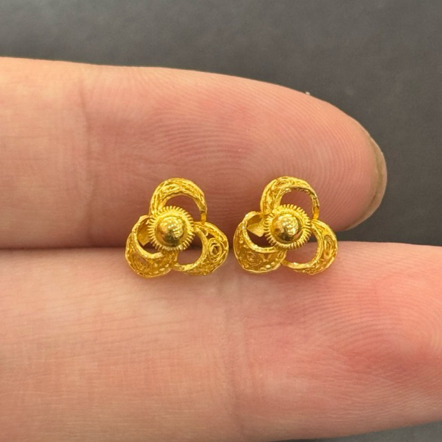 Anting Giwang Sugeng Studs Jarum Kendari Borobudur Kerawang Emas Asli kadar 875 dan kadar 700 16 k