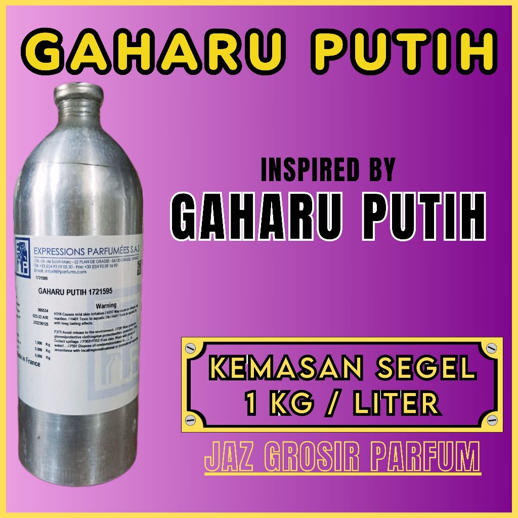 (SEGEL 1KG) Gaharu Putih By Expressions Searah Aroma Gaharu Putih Kemasan Segel 1 KG.Bibit Parfum Mu