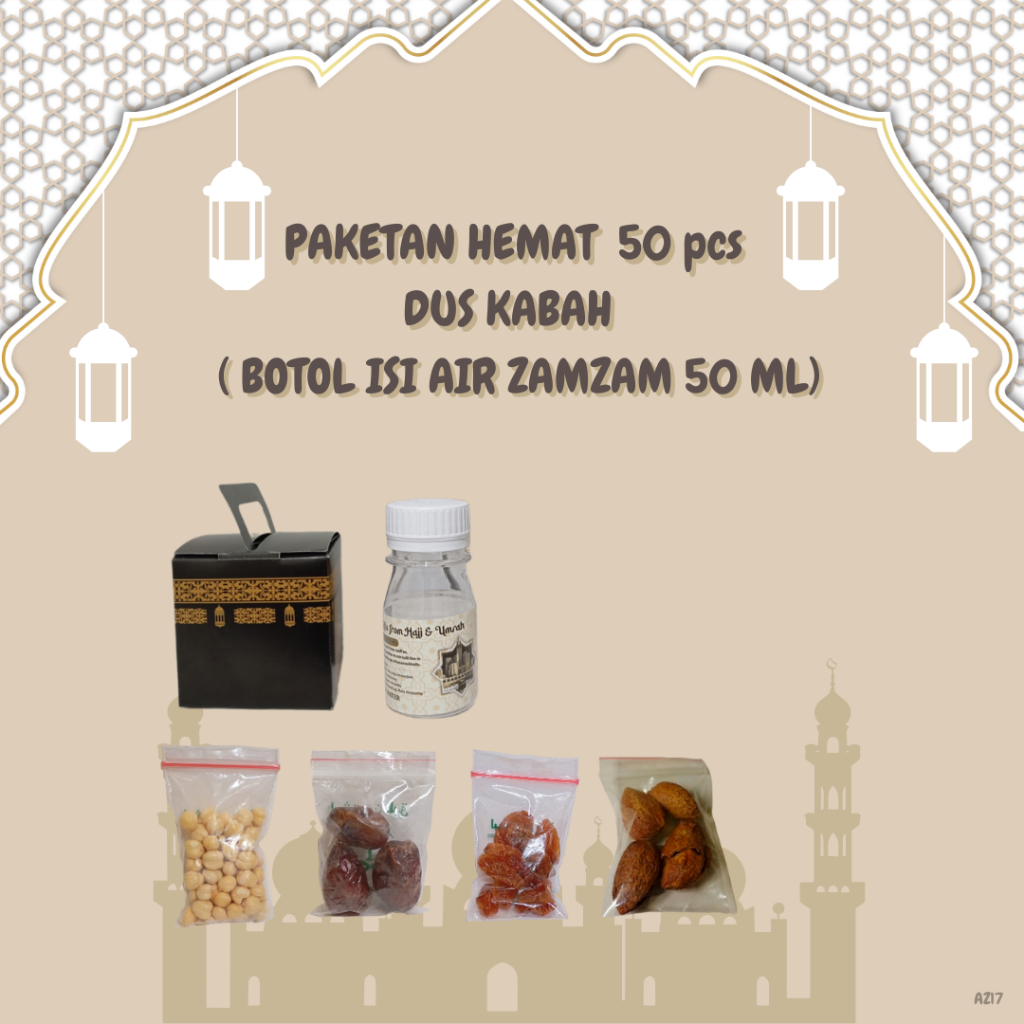 

NOB 50 pcs paketan hemat KABAH untuk oleh oleh haji dan umroh ( botol isi air zamzam 50 ml )