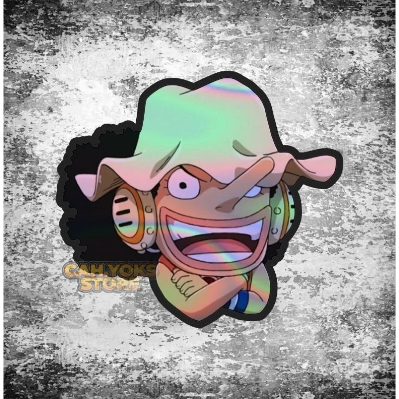 

Stiker Anime Hologram Usopp ukuran -+6*4,5cm bahan maxdecal (paling tebal) sudh laminasi glossy anti air awet mengkilap