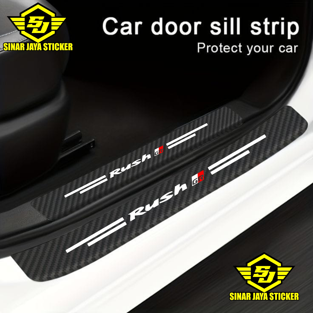 stiker karbon pelindung pintu mobil  RUSH GR stiker cuting pijakan kaki terbaru
