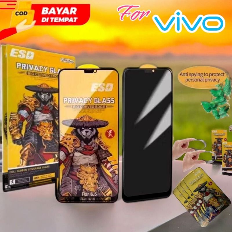 Tempered Glass Panda Anti Spy Vivo Y90 Y91 Y91c Y91i Y93 Y93s Y95 Y97 Y100 4G 5G Anti Gores Handphon