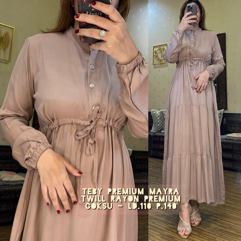 Daster arab Teby mayra bahan twill premium LD 110 P 140