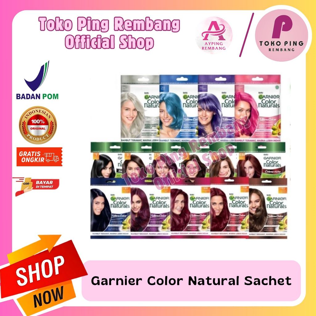 Garnier Color Natural Sachet(tersedia warna Ash Blonde & Golden brown Viral)