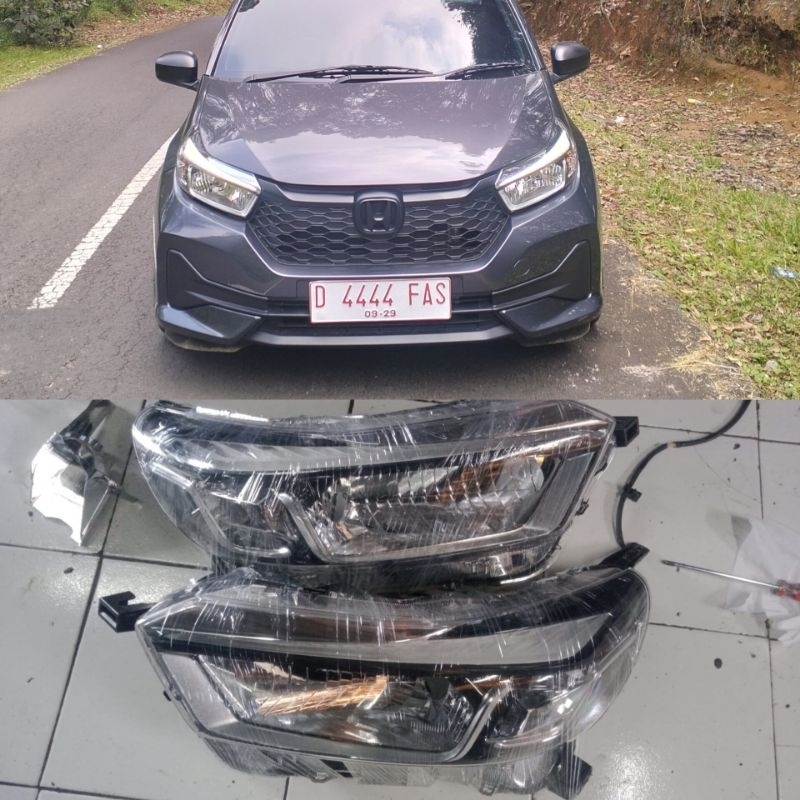 Headlamp brio Satya 2025 alis atas/original copotan lampu depan mobil Honda