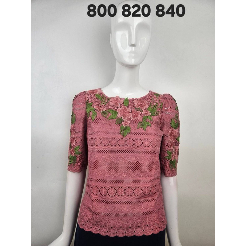 ATASAN BLOUSE  PINK BOUTIQUE KATUN BOLONG RESLETING IMPORT MADE IN THAILAND BANGKOK  PINK BUTIK