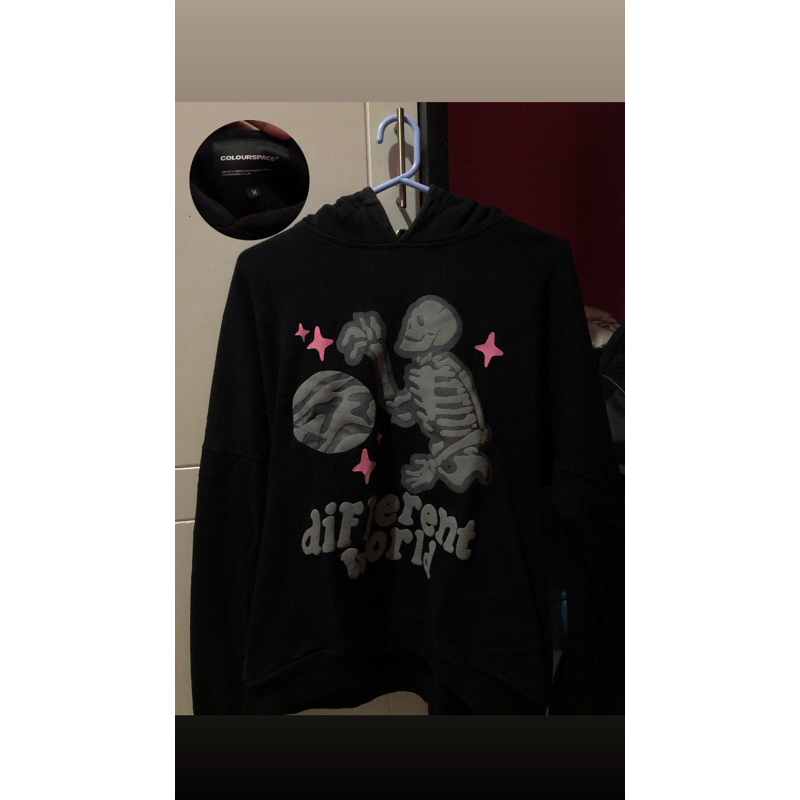 Hoodie Boxy Oversize Colourspace - Darkness HD 027 Black