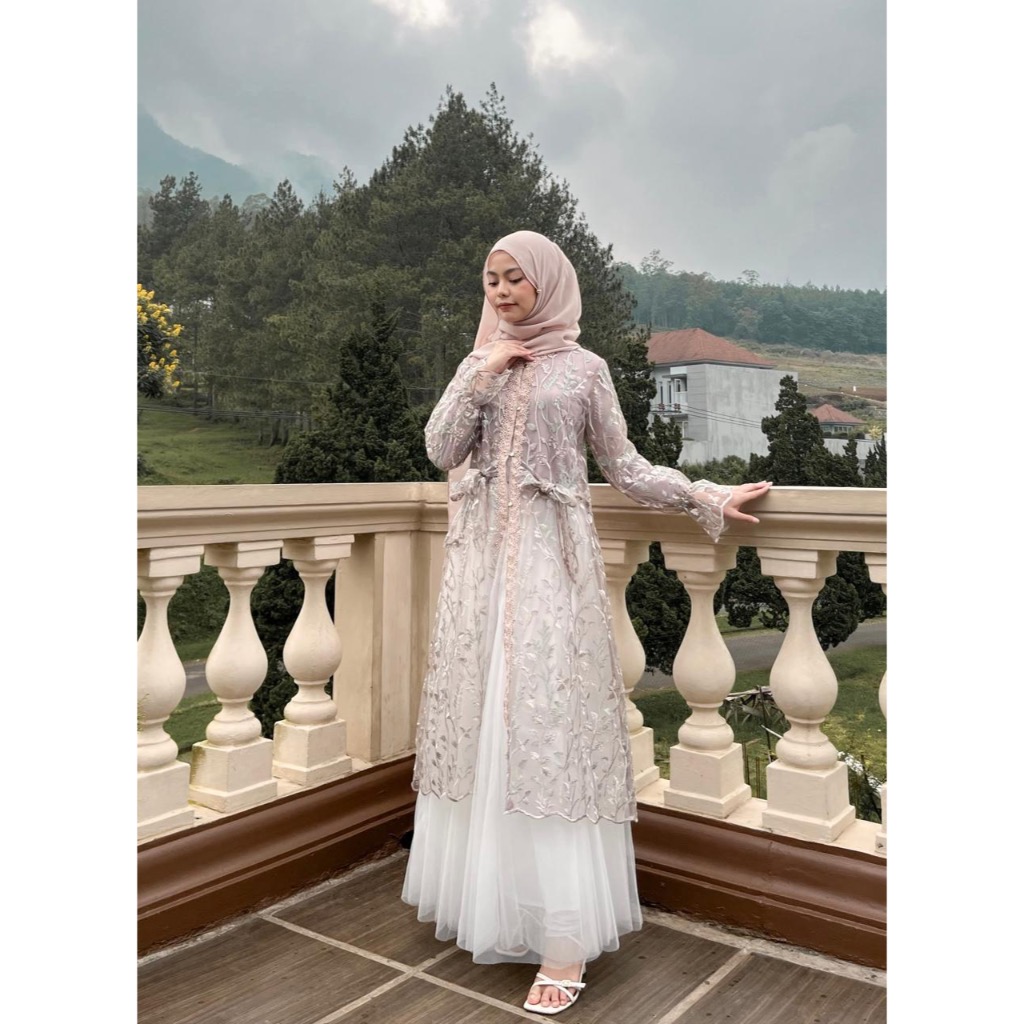 COTTONKY Qaisara Tunik | Long Tunik | Brokat Premium