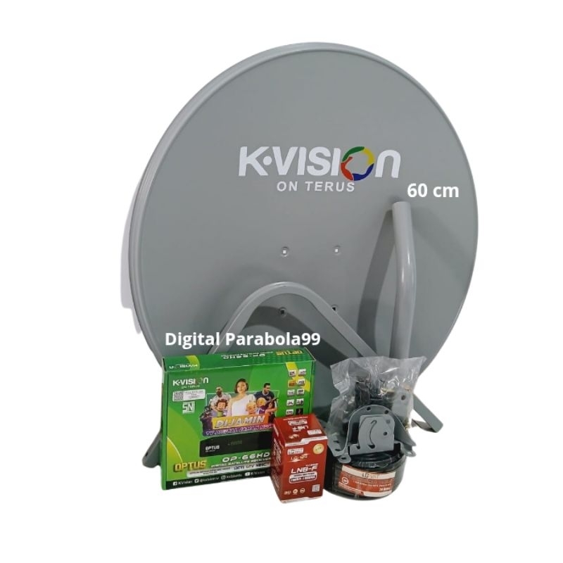 Paket Parabola Kvision 60 Cm Receiver Optus 66Hd