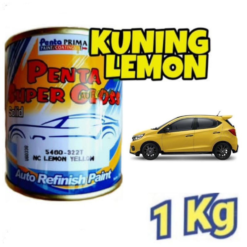 Cat Kuning Lemon Yellow 322T Mobil Brio Penta Super Gloss NC Cat Duco Mobil Motor