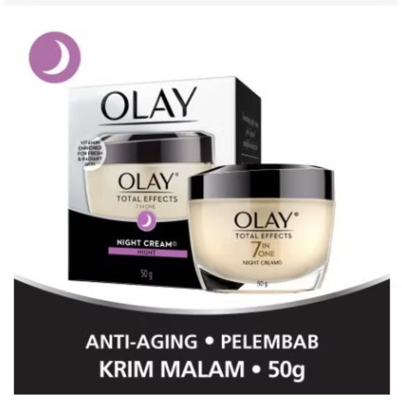 Olay Total Effects 7in1 Night Cream Pelembab Wajah Malam Olay Skincare Anti Aging 50g