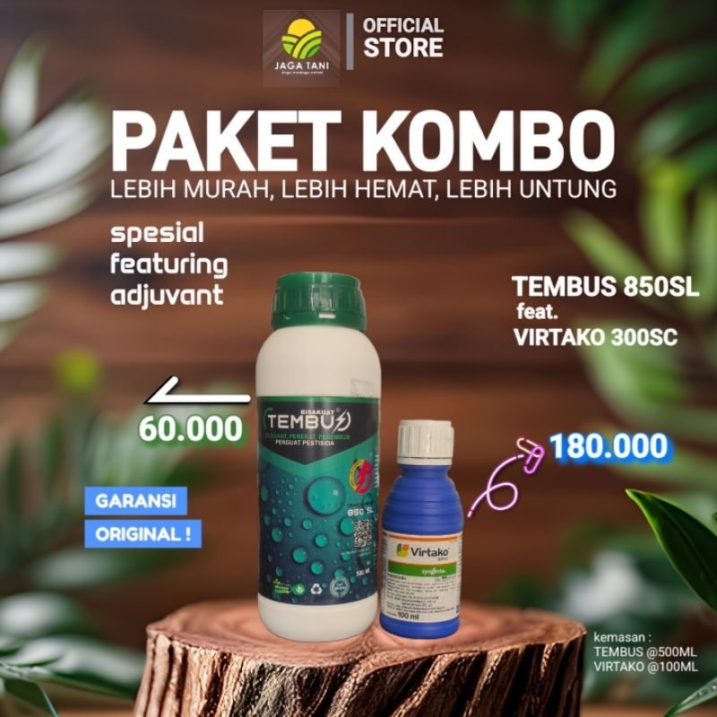 PAKET KOMBO INSEKTISIDA VIRTAKO 300SC 100ML feat. ADJUVANT TEMBUS 850SL 500ML
