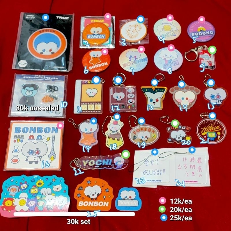 [WAJIB CO BUNGKUS] SALE TREASURE TRUZ keychain magnet button pin rubber acrylic line friends deco ki