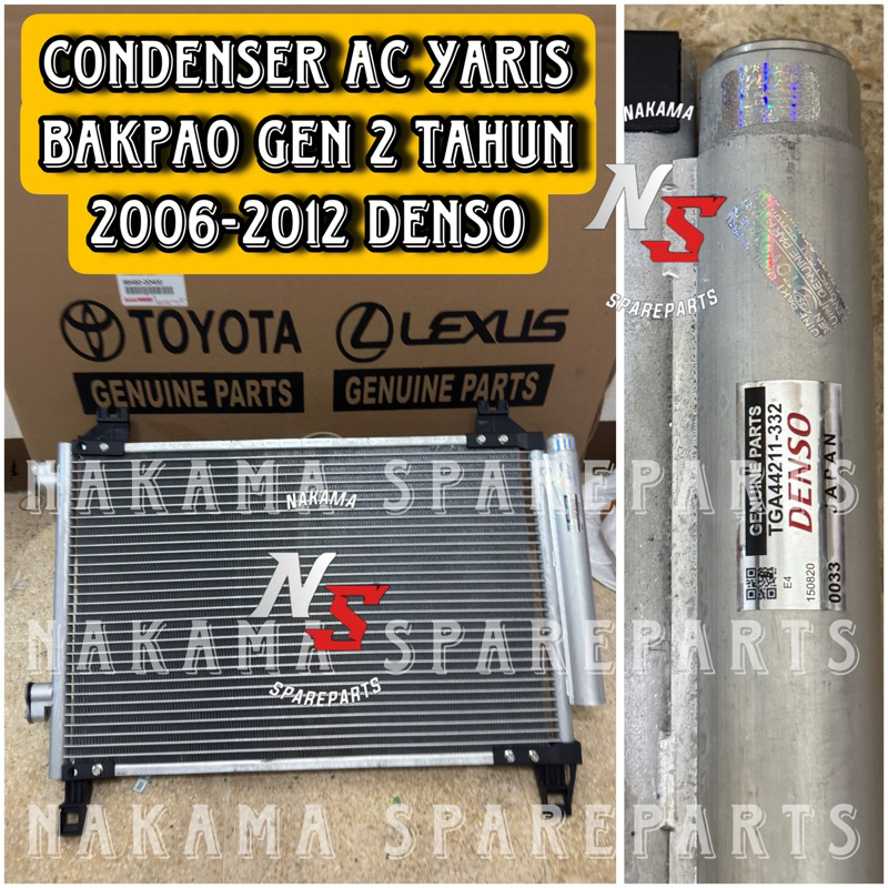 CONDENSOR AC KONDENSOR AC YARIS BAKPAO /VIOS LIMO GEN 2 TAHUN 2006-2012 MATIC DAN MANUAL MERK DENSO