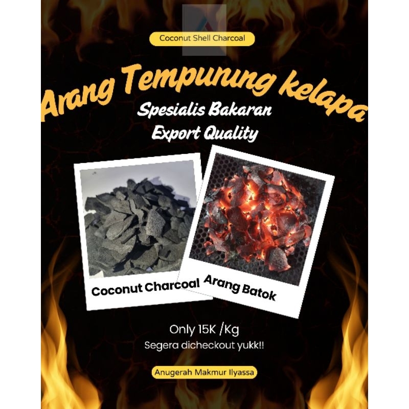 Arang Batok Kelapa| Arang Kelapa| Arang Sate| Arang BBQ| Coconut Shell Charcoal |Arang Spek Ekspor