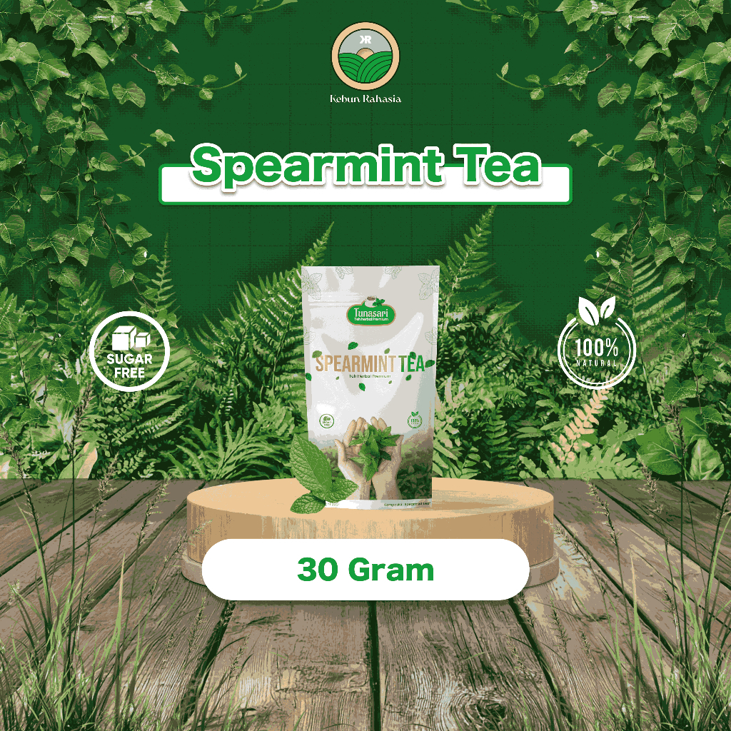 

TUNASARI Kebun Rahasia - Pure Spearmint Tea 30 gram | Original Teh Daun Mint Premium | Blended Spearmint Tea | Teh Spearmint Premium | Teh Racik Herbal untuk Jerawat Hormonal | PCOS | Promil