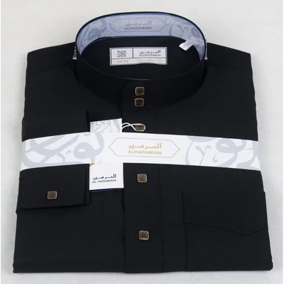 Gamis/ Jubah Pria Haramain + Jubah AlHaramain Premium Manset  Hitam