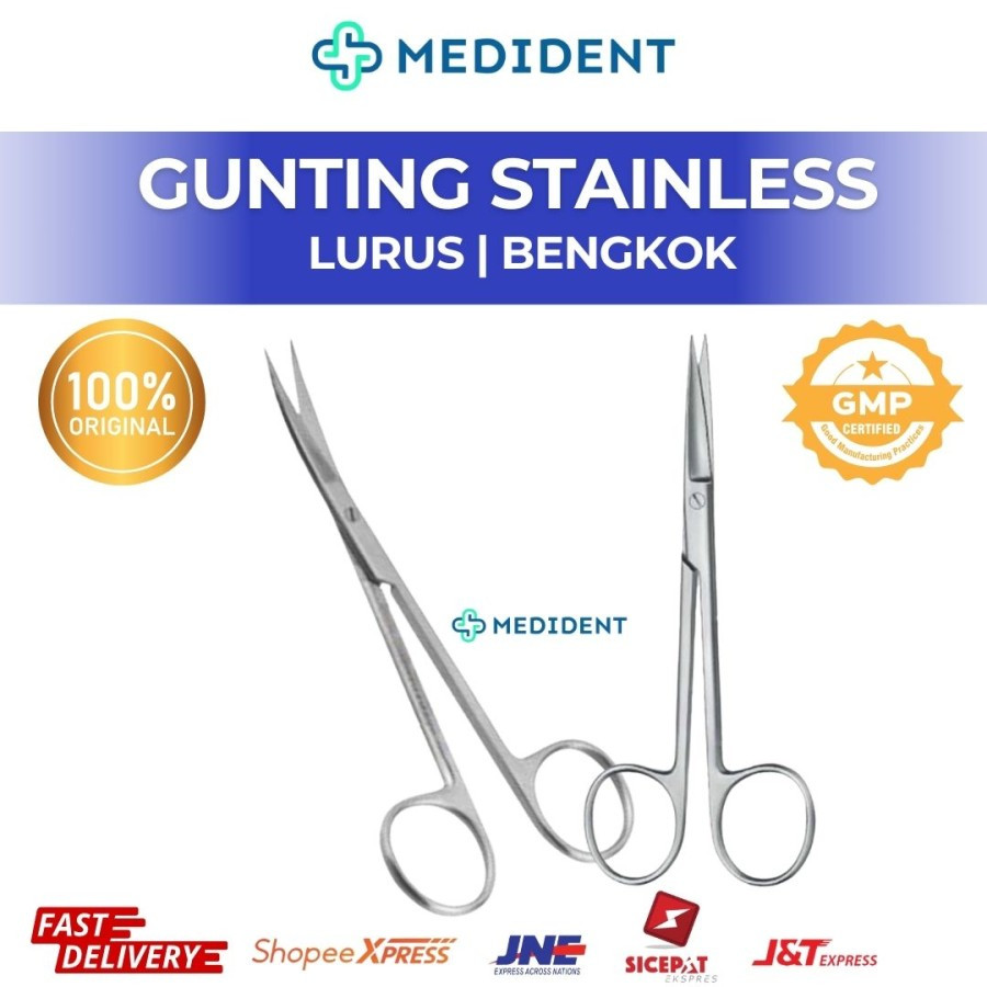 

Gunting Stainless / Gunting Lurus / Gunting Bengkok / Gunting Dental / Gunting Jahit /Gunting Gusi / Gum Scissor