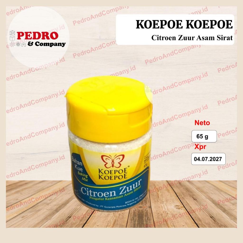 

Koepoe koepoe citroen zuur asam sitrat 65 gram - kupu kupu baking mix citrun zur
