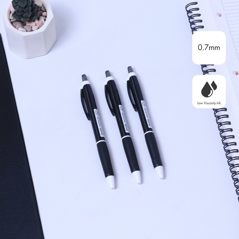 

[Terminal Stationery 01] Bantex Pulpen / Ballpoint 0.7 mm Tinta Viskositas Rendah Pegangan Karet Lembut BG6013
