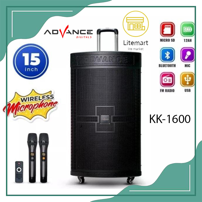 ADVANCE SPEAKER PORTABLE 15'' KK-1600