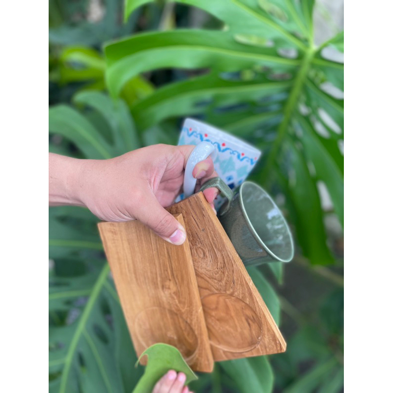 TATAKAN CANGKIR KAYU JATI / COASTER KAYU JATI / ALAS GELAS / COASTER AESTHETIC
