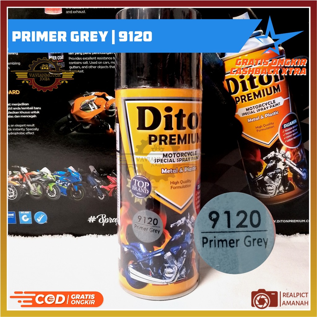 PILOX DITON PREMIUM 400 ML 400 CC CAT SEMPROT PILOK DITON PREMIUM PRIMER GREY 9120 WARNA EPOXY