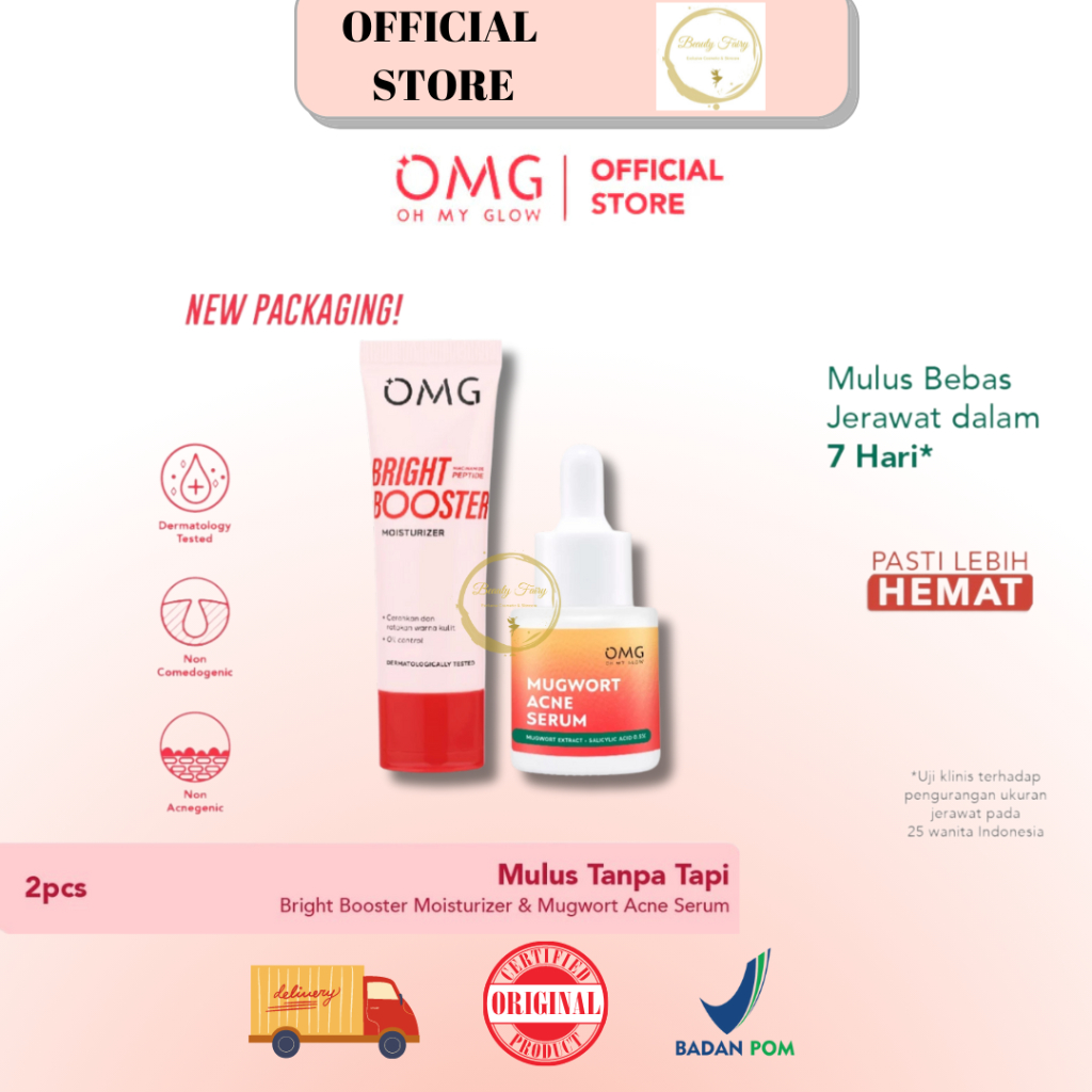 OMG Mulus Tanpa Tapi Starter Kit (Moisturizing Cream + Serum Mugwort Acne)