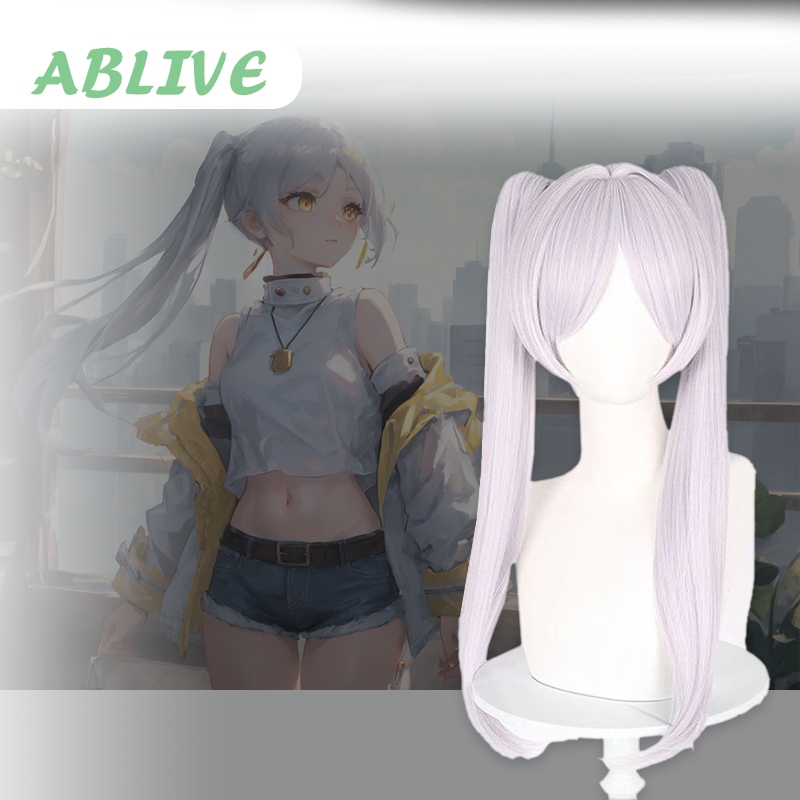 Rambut Wig Cosplay Anime Frieren: Beyond Journey'S End Wig Rambut Palsu Twintail Panjang Dewasa Anak