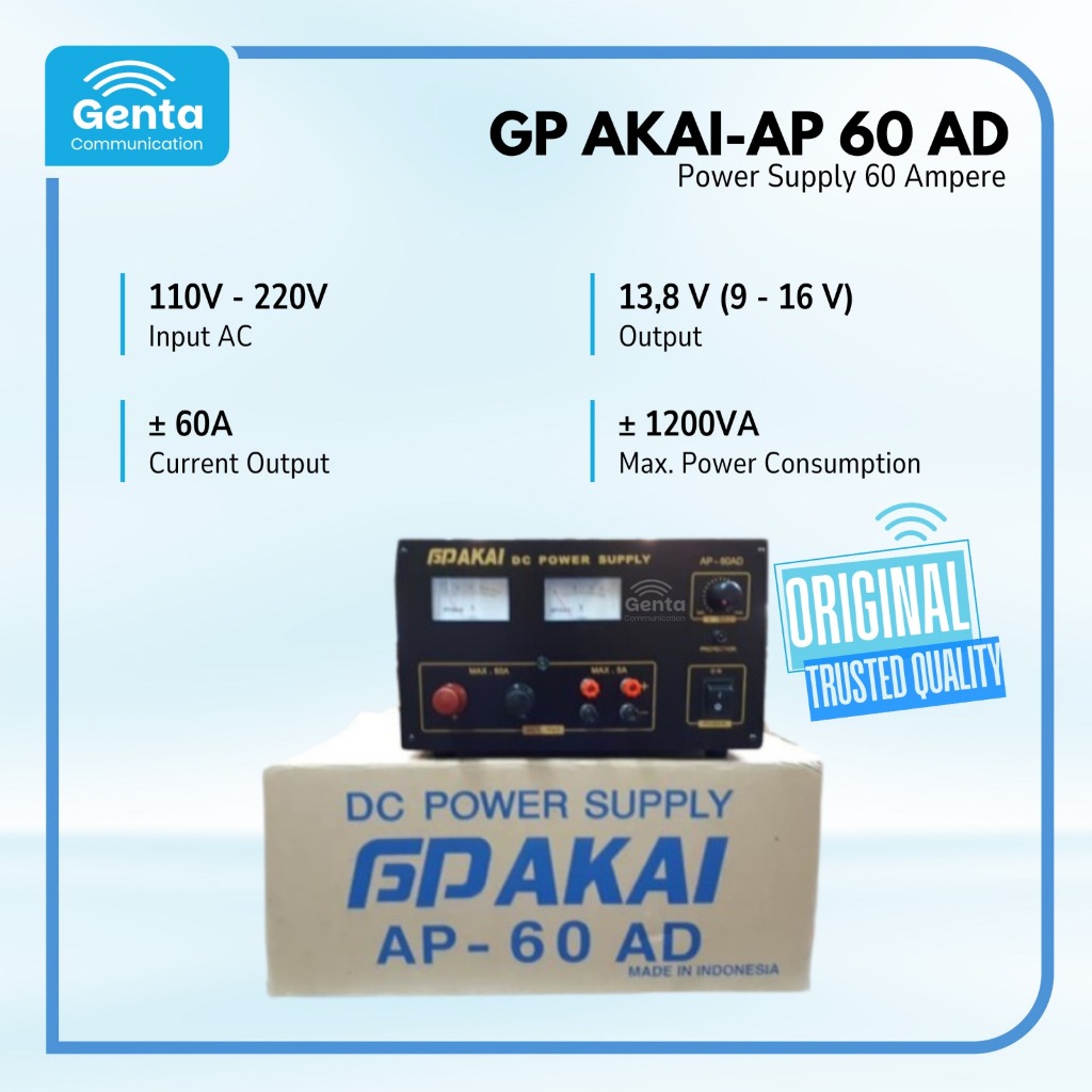 GP AKAI AP 60 AD / POWER SUPPLY GP AKAI 60A / GP AKAI 60 A / GP AKAI 60 AMPERE AP-60AD AP 60AD GARAN