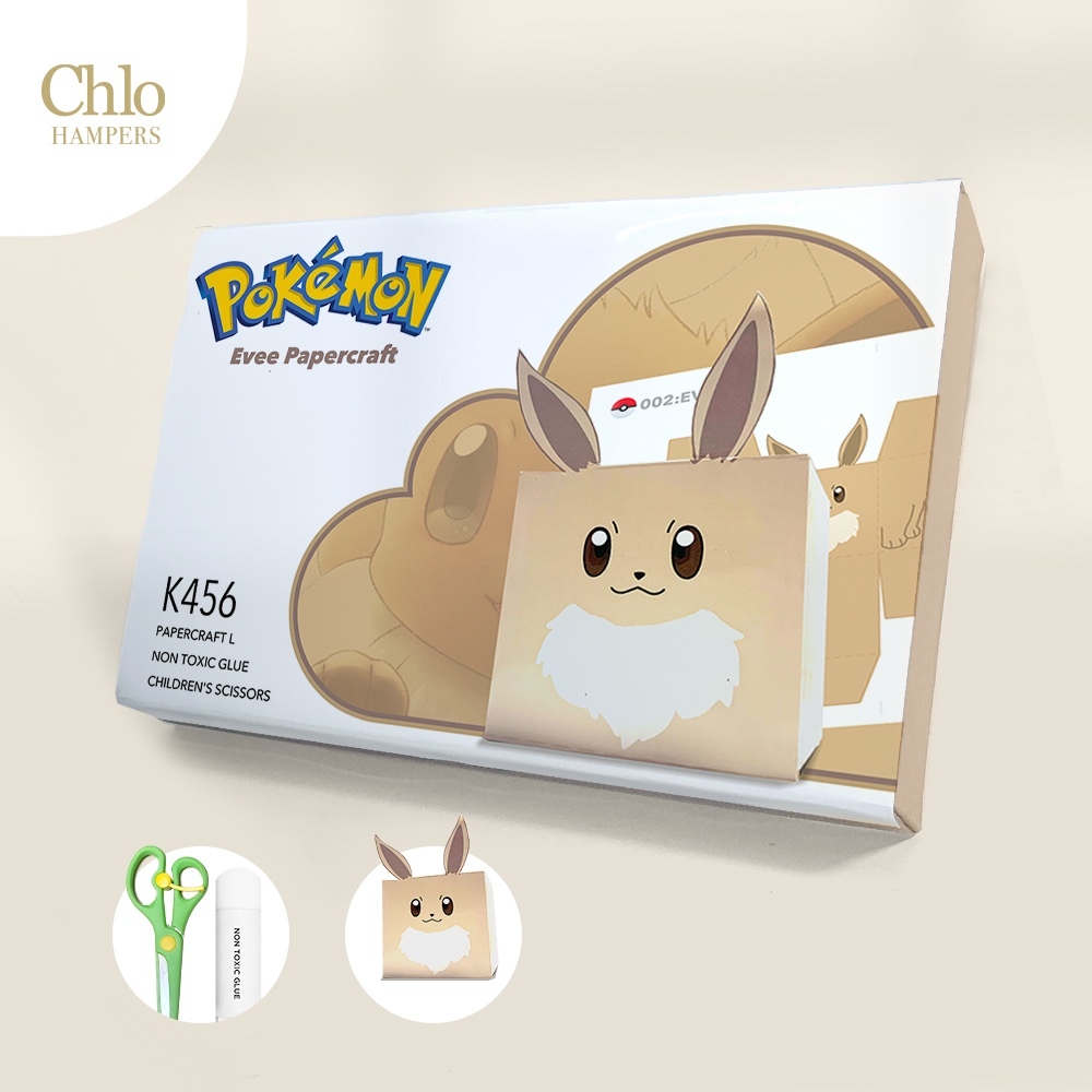 K456 Pokemon Eeve - Souvenir Ulang Tahun Mainan Anak Papercraft Gunting + Lem