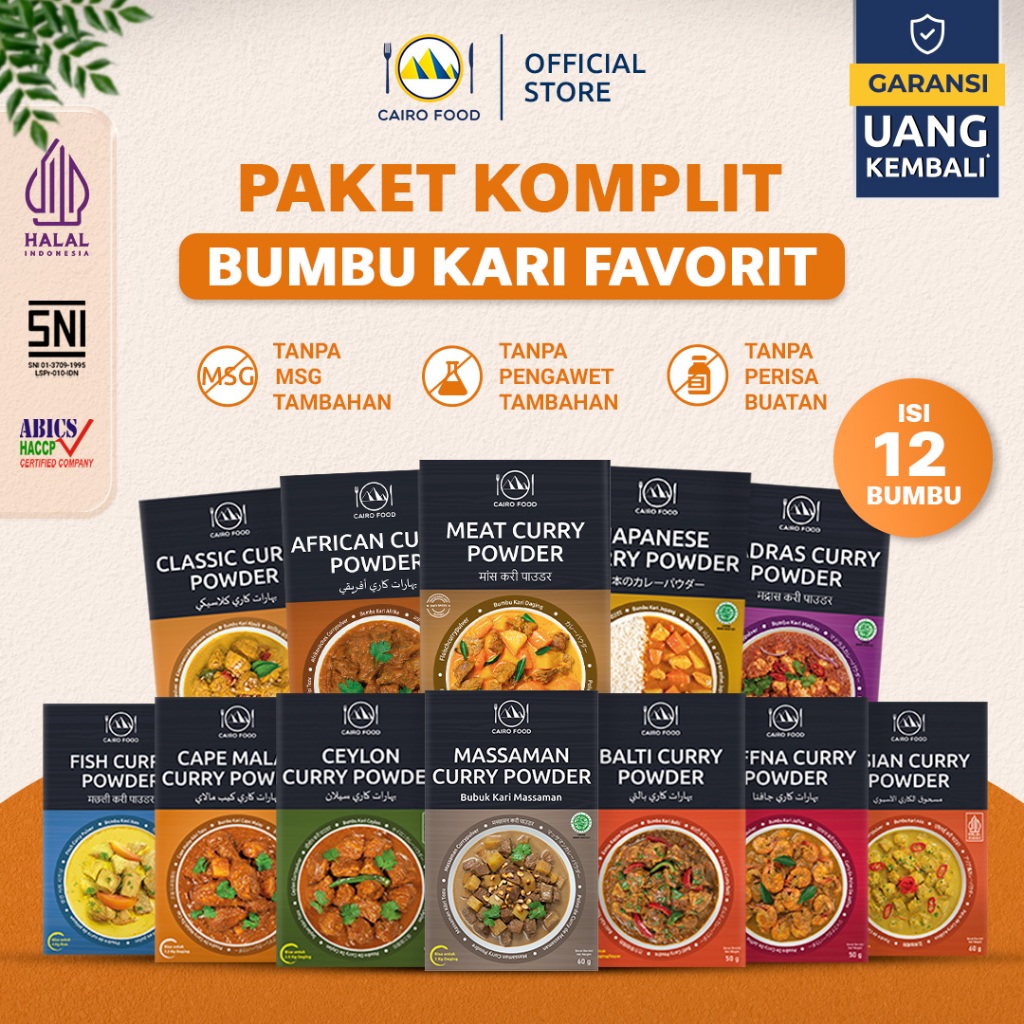 

Paket Hemat 12 Bumbu Untuk Aneka Kari – Sajian Kari Dari Berbagai Dunia | Cairo Food