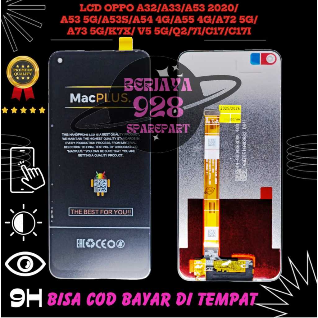 LCD TOUCHSCREEN OPPO A32 2020/A33 2020/A53 2020/A53 5G/A53S/A72 5G/A73 5G/K7X/V5 5G/Q2/7I/C17/C17I