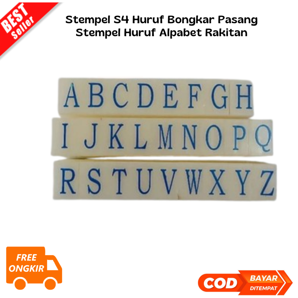 

[JIB] BAYAR DI TEMPAT Stempel S4 Huruf Bongkar Pasang Stempel Huruf Alpabet Rakitan stamp
