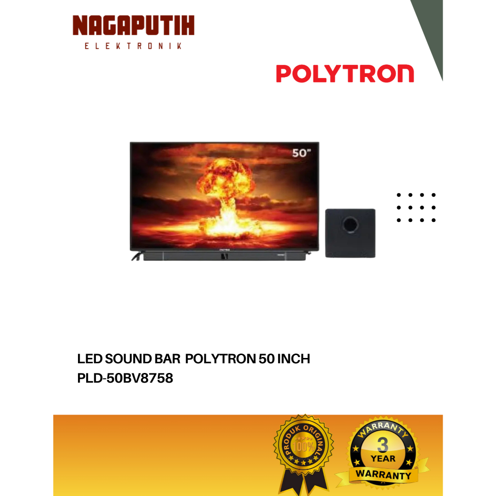 Polytron Digital Tv Cinemax Soundbar 50 Inch PLD-50BV8758