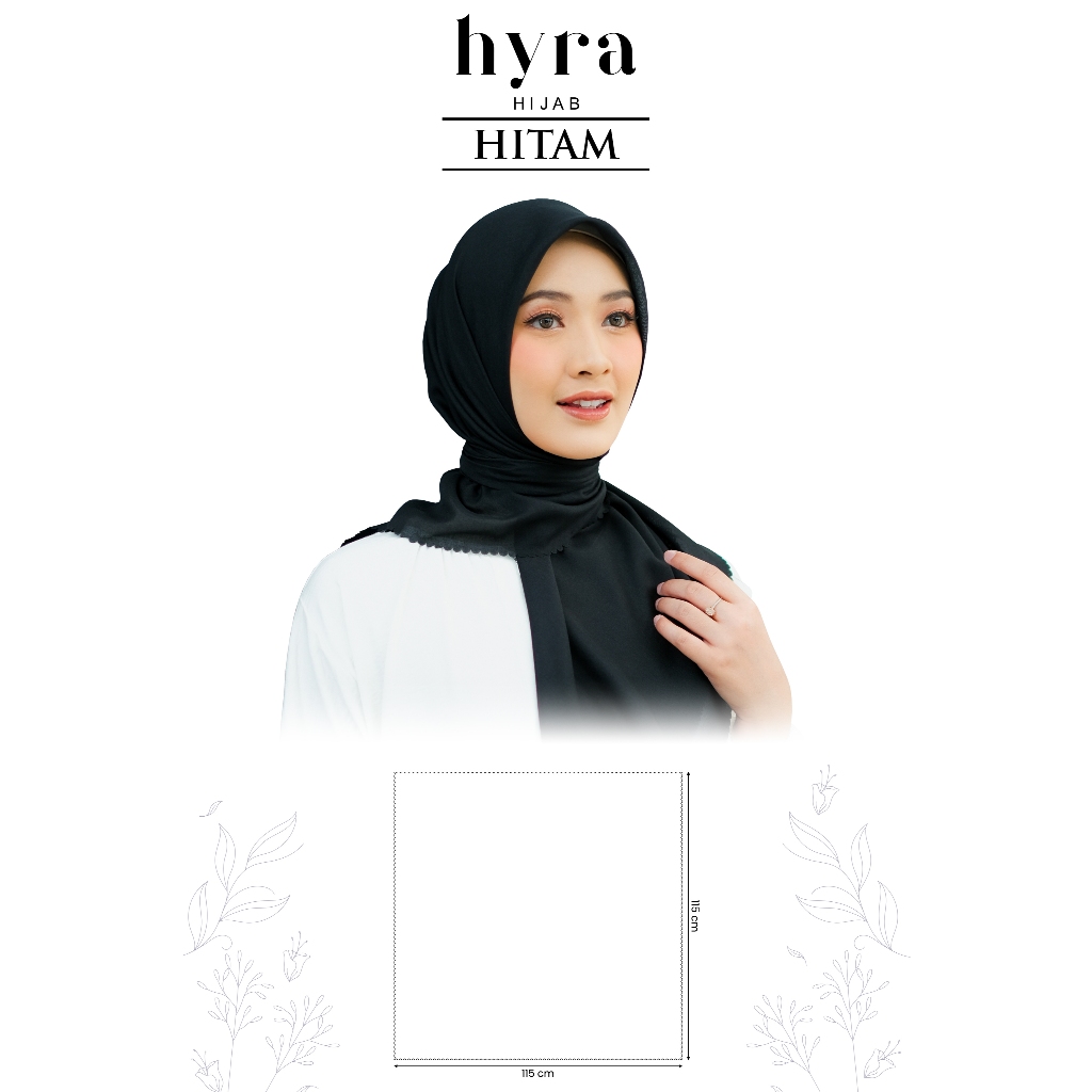 HYRA Kerudung Segiempat Polos Hijab Voal Paris Premium Lasercut Jilbab  Segi 4 Empat Laser Cut Part1