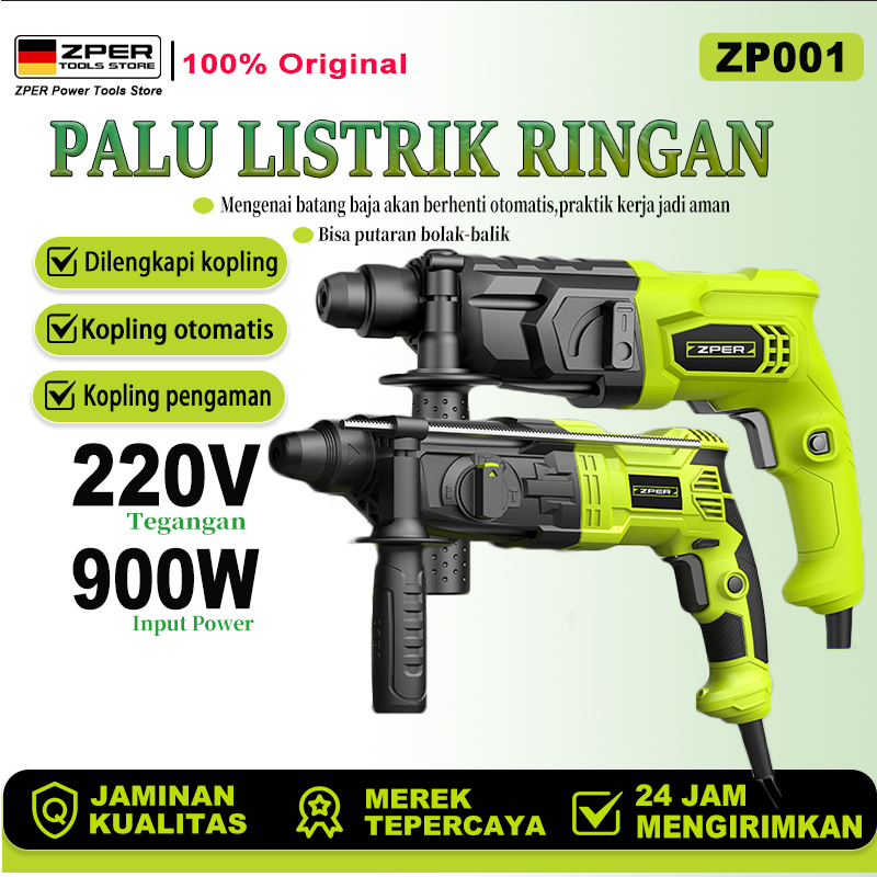 【✨HOT】ZPER Bor listrik Mesin Bor Palu Listrik Rotary Hammer Untuk Bobok Beton Tembok bor beton hitac