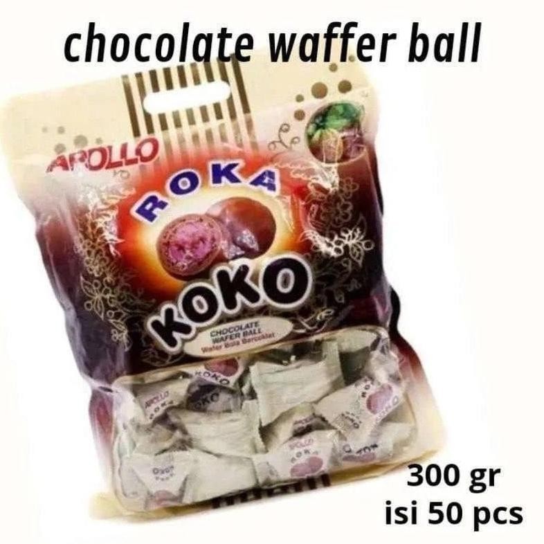 

APOLLO ROKA I ROKA KOKO I Cemilan Snack Lebaran Bola Bola Coklat Enak pouch 250gr isi 50 pcs Roka