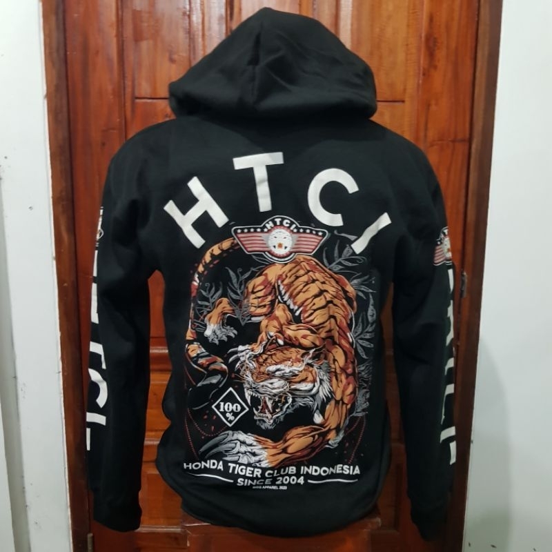 hoodie sweater zipper htci jaket honda tiger club indonesia since 2004