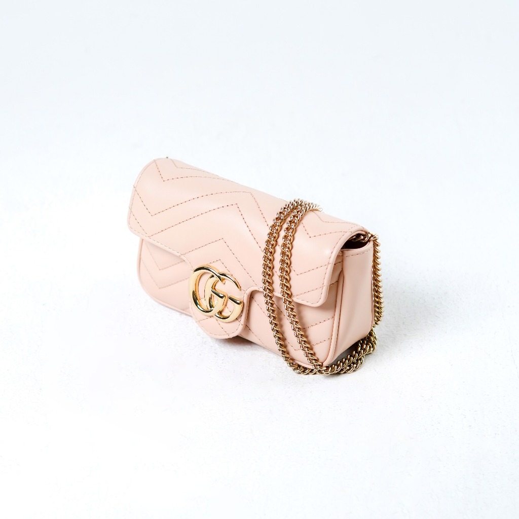 Tas GG MARMONT GG SHINE GOLD PINK SUPER MINI SHOULDER BAG 100% ORIGINAL