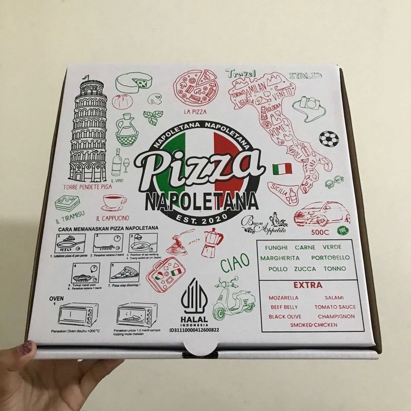 

Dus pizza|pizza box kraft putih polos ukuran 20x20x4 cm