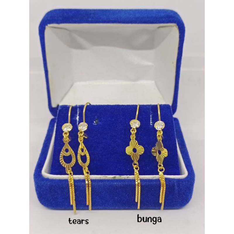 anting kait perak asli silver 925/anting kait mp+tears& bunga rumbai itali/ anting kait fashion terb